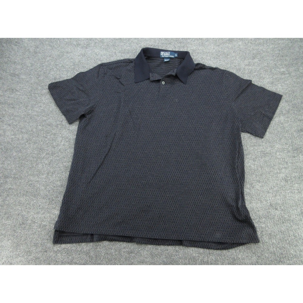 Polo Ralph Lauren Mens Polo Shirt Classic Fit Navy Geometric Pima Cotton XL